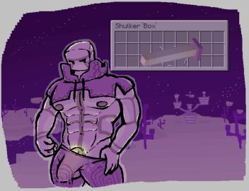 1boy 2024 abs anthro anthro_focus anthro_only anthro_solo athletic athletic_anthro athletic_male barely_visible_genitalia digital_drawing_(artwork) digital_media_(artwork) end_rod glowing_genitalia glowing_penis humanoid_genitalia humanoid_penis impossizzle male male_anthro male_focus male_only minecraft minercraft nipples partially_clothed partially_clothed_male pecs pectorals penis penis_outline shulker_(minecraft) solo solo_anthro solo_focus solo_in_panel solo_male