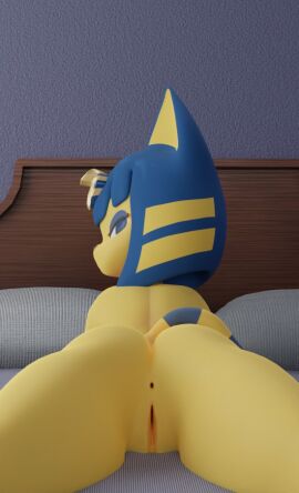 3d 3d_(artwork) 3d_model angry animal_crossing ankha ankha_(animal_crossing) ankha_(hazeker) anus ass bed blender_(software) blender_cycles detailed_background digital_media_(artwork) doubutsu_no_mori egyptian felid feline female furniture genitals hazeker inside looking_at_viewer looking_back looking_back_at_viewer lying mammal nairu_(doubutsu_no_mori) nintendo nude on_bed on_front pussy rear_view skippyarts solo solo_anthro spread_legs spreading