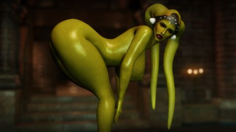 1girls 3d ass bare_shoulders bare_thighs bending_over big_ass big_breasts breasts curvaceous curvy curvy_figure eyeshadow female green_skin hips large_breasts lekku lekku_(anatomy) lips looking_at_viewer lube luscious_lips makeup naked nude oola queen_azara red_lips skyrim skyrim_modded sole_female star_wars sweat tentacle tentacle_hair thick thick_ass thick_thighs thighs twi'lek wet wet_body wet_skin wide_hips