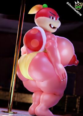 1girls 3d 3d_(artwork) anthro ass barefoot big_ass big_breasts big_butt big_nipples big_thighs blonde_hair breasts bubble_ass bubble_butt clawed_fingers claws cropped edit fangs fat female female_only half-closed_eyes huge_ass huge_breasts huge_butt huge_nipples huge_thighs kabalmystic_(style) large_ass large_breasts large_butt large_nipples large_thighs looking_at_viewer looking_back looking_back_at_viewer mario_(series) nintendo nipples open_mouth pink_skin pom_pom_(mario) ponytail red_eyes red_nipples shell short_tail solo stripper stripper_pole tail thick thick_ass thick_butt thick_hips thick_thighs third-party_edit wide_hips zenniladsfm