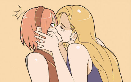 2d 2girls boruto:_naruto_next_generations female female_only ino_yamanaka kissing multiple_females multiple_girls naruto naruto_(series) sakura_haruno