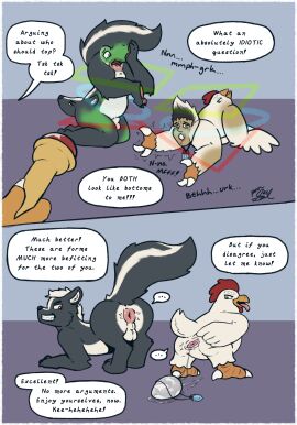 animal_genitalia anthro anthro_to_feral anus anus_mouth avian balls bird body_part_transformation chicken cloaca cloaca_mouth duo egg egg_from_mouth egg_laying english_text female feral galliform gallus_(genus) gender_transformation genitals hi_res human human_to_feral identity_death koopa loss_of_self loss_of_speech magic magikoopa male mammal mario_bros mephitid nintendo penis phasianid poorsal presenting puffy_anus scalie skunk species_transformation text transformation transformation_through_magic udtf upside_down_transformation what yoshi