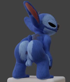 3d alien alternate_version_at_paywall anthro anus ass balls bent_over blender_(artwork) blue_body blue_fur digital_media_(artwork) disney experiment_(lilo_and_stitch) fur genitals hi_res lilo_and_stitch male male_focus male_only no-name-no-problem presenting presenting_hindquarters rear_view small_tail smile solo stitch stitch_(lilo_and_stitch) tail
