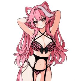 1girls 2d_animation animated female hololive hololive_english hololive_english_-justice- lingerie lingerie_only min_(minhart) raora_panthera tagme virtual_youtuber