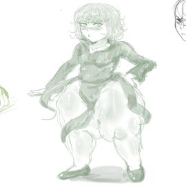 huge_thighs pivk00 shortstack tatsumaki thick_thighs