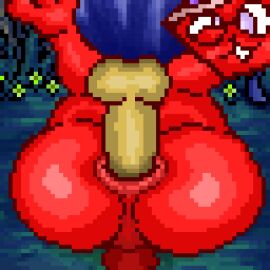 anal anal_insertion anal_sex animated anus anus_focus ass ass_focus asshole big_ass big_butt bunny female female_focus furry furry_female gif gloves leipori moji_(paladins) paladins parasitmoji pixel_animation pixel_art rabbit red_body