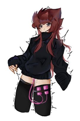 1boy cuntboy cuntboy_only cuntboysub danganronpa danganronpa:_trigger_happy_havoc femboy femboysub goatee heart-shaped_pupils intersex kuwata_leon long_hair male pastel_blue_eyes pussy red_hair s1lly_ghxst solo spiky_hair tears vibrator_in_ass vibrator_in_pussy vibrator_under_clothes