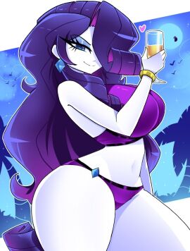 1girls 2025 alcohol big_breasts bikini blue_eyes bracelet breasts curvaceous curvaceous_female curvaceous_figure drink earring earrings equestria_girls eye_makeup eye_mask female female_only friendship_is_magic hair_between_eyes hair_over_one_eye hasbro holding_cup holding_glass huge_breasts long_hair looking_at_viewer makeup mascara my_little_pony palm_tree purple_bikini purple_hair rarity_(eg) rarity_(mlp) solo thick_thighs twitter twitter_link voluptuous voluptuous_female xan-gelx_(xan)