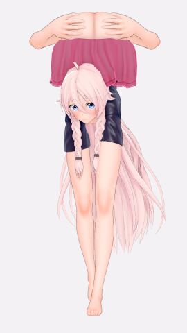 3d cevio feet_hands fully_clothed hand_feet handstand highhijiki ia_(vocaloid) koikatsu tagme upside-down what