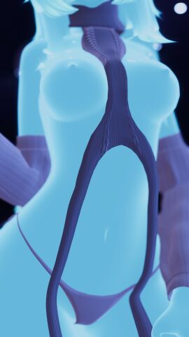 3d 3d_model belly_button breasts content_creator exposed_breasts female front_view futanari green_body green_hair green_nipples green_skin intersex maxi_the_muse slime slime_girl slime_monster virgin_killer_sweater vr_media vrchat vrchat_avatar vrchat_media vrchat_model