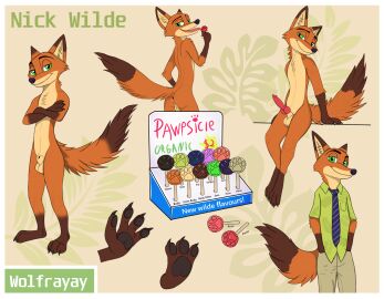 4_fingers animal_genitalia animal_penis anthro anus backsack balls ballsack canid canine canine_genitalia canine_penis clothed clothing disney feet fingers fluffy fluffy_tail fox fully_sheathed genitals hi_res knot licking male mammal model_sheet narrowed_eyes nick_wilde nude penis red_fox sheath sitting solo tail tongue true_fox wolfrayay zootopia