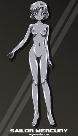 1girls ami_mizuno bangs bare_arms bare_ass bare_breasts bare_chest bare_legs bare_midriff bare_shoulders bare_skin bare_thighs barefoot bishoujo_senshi_sailor_moon breasts clitoris completely_naked completely_nude edit erect_nipples erection feet female female_focus female_only hands hands-free heavy_metal_(form) looking_at_viewer metal metal_body metal_breasts metal_clitoris metal_girl metal_hair metal_hand metal_nipples metal_skin metal_transformation metal_vagina metallic_body metallic_hair metallic_nipples metallic_skin naked nipples nude nude_female oryononilocram pussy sailor_mercury short_hair small_breasts smile smiling smiling_at_viewer solo solo_female solo_focus thick_thighs thighs third-party_edit toes transformation vagina vaginal_penetration