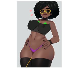 2d african_american african_female afro ass belly below below_view big_ass big_breasts black bra breasts choker dark-skinned_female dark_skin doctor_slone epic_games female female_only fnwalterwhit fortnite fortnite:_battle_royale glasses lingerie looking_at_viewer looking_down milf mommy nipples panties postblue98 pussy solo solo_female stockings tagme thick_ass thick_thighs thighhighs thighs