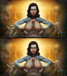 andrew_ryan angry angry_expression angry_eyes angry_face big_breasts big_penis bioshock bioshock_infinite blue_eyes blush boobjob breast_veins breastjob breasts burial_at_sea cigarette cigarette_smoke comic cum cum_covered cum_drip cum_in_mouth cum_on_body cum_on_breasts cum_on_eye cum_on_face cum_on_hair cum_on_lips cum_on_penis elizabeth_comstock elizabeth_comstock_(burial_at_sea) english english_text fanart female freckled_breasts freckles jojobanks light-skinned_female light_skin lipstick lipstick_marks lipstick_on_penis looking_at_viewer makeup male messy messy_hair older_male paizuri pale-skinned_female pale_skin penis pov pov_eye_contact precum pubic_hair pubic_hair_on_face red_lipstick running_mascara runny_makeup saliva self_upload sloppy smoking sweat sweating titjob titjob_pov