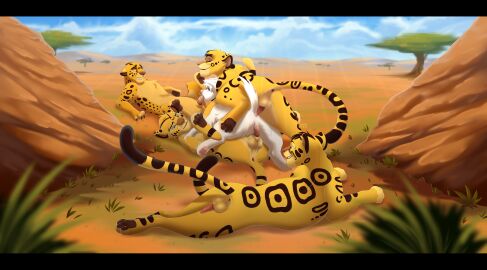 2025 absurd_res anal anal_sex animal_genitalia animal_penis anus babydoggo_(mstrpiece) balls black_bars bodily_fluids canid canine canis cheetah colored cum digital_drawing_(artwork) digital_media_(artwork) domestic_dog erection felid feline feline_genitalia feline_penis female female_penetrated feral fur genital_fluids genitals group group_sex hi_res humanoid_genitalia humanoid_genitalia_on_feral humanoid_vulva humanoid_vulva_on_feral kano_(mwendo) king_cheetah kusini_(mwendo) letterbox male male/female male_penetrating male_penetrating_female mammal markings mstrpiece olovi_(mwendo) oral penetration penile penile_penetration penis sex shaded signature smile spots spotted_body spotted_fur tail threesome vaginal_penetration voyeur vulva yellow_body yellow_fur zivo_(mwendo)