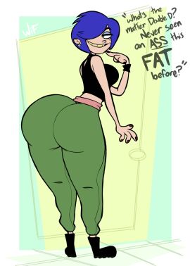 1girls 2021 ass big_ass big_butt blue-haired_female blue_hair cartoon_network clothed clothed_female ed_edd_n_eddy female female_focus female_only from_behind hair_over_one_eye hyper_ass kanker_sisters large_ass light-skinned_female light_skin marie_kanker solo solo_female solo_focus weirdisfun