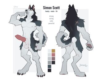 animal_genitalia animal_penis anthro balls black_body black_claws black_ears black_fur black_nose black_tail canid canine canine_genitalia canine_penis canis claws danomil domestic_dog fur genitals hi_res husky knot male mammal model_sheet nordic_sled_dog original original_character penis simon_(danomil) solo spitz tail white_balls white_body white_fur white_tail yellow_eyes