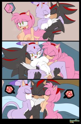 1boy 2girls amber_eyes amy_rose anthro anthro_on_anthro anthro_only anthro_penetrated anthro_penetrating_anthro anthrofied areolae bed big_breasts bisexual bisexual_female black_fur blaze_the_cat blush breast_sucking breasts clitoris closed_eyes cuddling cum cum_in_pussy cum_inside doggy_style female forehead_jewel fur furry furry_only green_eyes impregnation kissing large_breasts laying_on_back male multiple_females multiple_girls nipple_suck nipples on_bed panels penetration penis penis_in_pussy pepamintop pink_fur purple_fur pussy sega sex sex_from_behind shadow_the_hedgehog sonic_(series) sonic_the_hedgehog_(series) straight sucking_nipples threesome uncensored vagina vaginal_penetration vaginal_sex white_fur wholesome x-ray