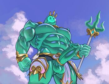 1boy 2024 abs absurd_res accessory balls big_muscles binaryplug blue_balls blue_body blue_glans blue_nipples blue_penis cock_ring epic_games erection fortnite front_view genitals glans glistening glistening_balls glistening_body glistening_genitalia glistening_glans glistening_penis goo_creature goo_humanoid half-closed_eyes hi_res holding_melee_weapon holding_object holding_trident holding_weapon huge_muscles humanoid humanoid_genitalia humanoid_penis jewelry male male_only melee_weapon muscles muscular muscular_humanoid muscular_male narrowed_eyes nipples pecs penis penis_accessory penis_jewelry polearm poseidon_(fortnite) rippley_(fortnite) smile solo standing toony_face trident weapon