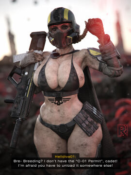 1girls 2025 3d alternate_version_available armpits belt bikini bikini_bottom bikini_top black_nails braided_hair braided_ponytail breast_overflow breasts brown_eyes cape dirty dirty_body english english_text female female_only fingerless_gloves gloves hairless_armpits helldiver_(helldivers) helldivers helldivers_2 helmet higher_resolution_duplicate hips huge_breasts huge_hips image_set knee_high_boots knee_highs kneehigh_boots kneehighs long_hair outdoors panties rro.lled shoulder_pads skimpy skimpy_bikini skindentation solo thigh_squish voluptuous voluptuous_female
