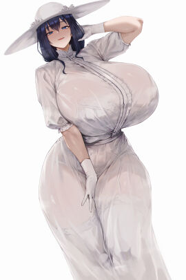 1girls big_breasts blue_eyes blue_hair bra breasts child_bearing_hips dress female female_only giant_breasts gigantic_breasts gloves hasshaku-sama hasshaku-sama_(cosplay) hat hololive hololive_english huge_breasts legend lingerie long_hair massive_breasts mature_female monster_girl nightmare_waifu ouro_kronii panties pose posing public_domain sun_hat thick thick_hips thick_legs thick_thighs thigh_highs thighhighs urban_legend virtual_youtuber white_body white_dress white_skin zer0.zer0