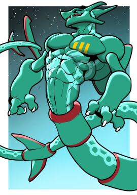 anthro engis_(trencalos) furry fusion gay homosexual male male/male male_only markings merging muscles muscular muscular_male pokemon pokemon_(species) rayquaza shark trencalos