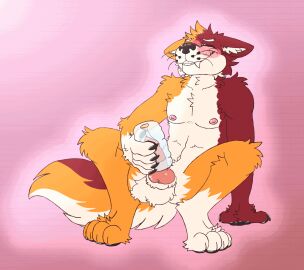 animal_genitalia animated anthro balls canid canine canine_genitalia caninewine_devan canis declaredghost digital_media_(artwork) erection fur genitals hi_res male male_only mammal nude penis sex_toy_masturbation simple_background solo vampire wolf