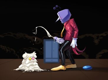 2boys antenna_wire antennae antennae_(anatomy) artist_request blush blush_lines covered_in_cum cum cum_drip cumming cumpool cumshot deltarune deltarune_chapter_3 drooling drowning_in_cum erect_penis erection excessive_cum funny gay humor humor_porn male male/male male_only masturbating masturbation non-human open_mouth penis penis_out pipis screen screen_face screen_head spamton_g_spamton suit suit_and_tie tenna_(deltarune) tie traumatised veiny_penis yaoi