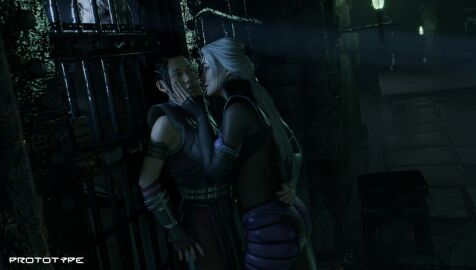 2girls 3d dim_lighting dim_room empress female female/female female_only li_mei mortal_kombat mortal_kombat_11 mortal_kombat_1_(2023) netherrealm_studios prototype_(artist) punishment sindel yuri