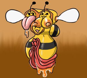 big_vulva breasts clitoris combee dustbunny404 female feral food generation_4_pokemon genitals hi_res honey_(food) hyper hyper_genitalia hyper_tongue hyper_vulva multi_clitoris multi_genitalia nintendo pokemon pokemon_(species) pokemon_only solo tongue tongue_out vulva what why wtf