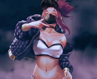 1girls 2d akali female female_focus female_only k/da_akali k/da_series league_of_legends tagme windami