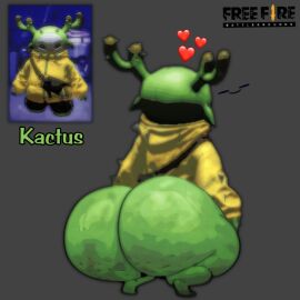 1boy 2024 ass back big big_ass big_butt body cactus character character_name eyes face fat fat_ass free_fire game games green green_skin head jacket kactus_(free_fire) kaktus_(free_fire) look looking love male mask name name_tag no_humans original original_character pet pets sex smile sonkid450 yellow yellow_jacket