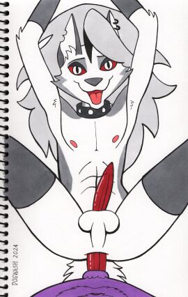 2024 anal anal_sex animal_genitalia animal_penis anthro arms_above_head armwear ass balls canid canid_demon canine canine_genitalia canine_penis clothing collar demon dogwash duo ear_piercing ear_ring erection femboy ftm_crossgender gay genderswap genderswap_(ftm) genitals hellhound helluva_boss hi_res legwear looking_at_viewer looking_pleasured loona_(helluva_boss) male male/male male_loona mammal marker_(artwork) monster monster_boy mythological_canine mythological_creature mythology nipples notched_ear open_mouth penetration penile penile_penetration penis penis_in_ass perineum piercing red_sclera ring_piercing rule_63 sex spiked_collar spikes stockings tagme traditional_media_(artwork)