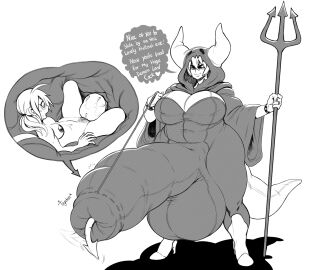 1futa 1girls age_difference aniece balls bigger_futa blush breasts cock cock_vore costume cum demon demon_costume demon_girl english_text female futa_on_female futa_with_female futanari gilf high_heels huge_balls huge_breasts huge_cock intersex melody_(modeseven) modeseven monochrome nitrotitan nude nude_female older_futa older_futa_and_teenage_female older_futa_and_younger_female penis pitchfork pussy size_difference small_breasts smaller_female teenage_female trapped_in_clothing