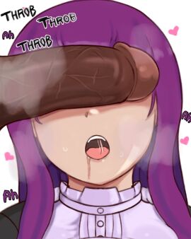 1boy 1girls big_penis black_penis cant_see_the_haters cock dark-skinned_male dark_skin drooling female fern_(sousou_no_frieren) heart light-skinned_female light_skin male needy open_mouth penis penis_in_front_of_face penis_over_eyes purple_hair salchipapaasada saliva sousou_no_frieren throbbing_penis tongue tongue_out veiny_penis