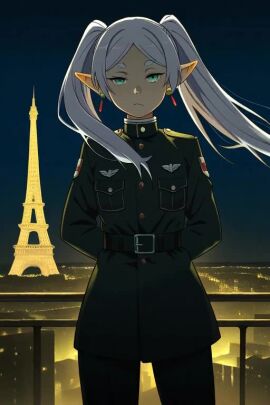 2d ai_generated animated cartoon cartoonish cartoony frieren frieren_beyond_journey's_end looking_at_viewer needmymommy paris soldier tagme video western_art world_war_2 ww2