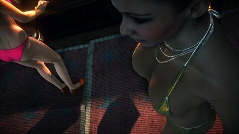 3d ass bikini breasts brown_skin deane_rudy dressing_room edit female high-angle_view hitman hitman_absolution io-interactive lydia_montiel pink_bikini screenshot screenshot_edit shiny_bikini shiny_clothes stage strip_club stripper video_games white_skin