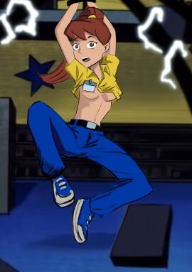 1girls breasts censored_nipples clerk clerk_girl_(teen_titans) dc dc_comics female imminent_rape imminent_sex midriff minor_character navel teen_titans underboob unknown_artist