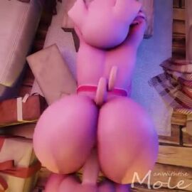 1boy1girl 3d anthro_female anthro_penetrated big_breasts bottomless bra_only christmas christmas_outfit curvaceous_female ear_piercing glasses human_on_anthro interspecies manwiththemole minecraft moaning mojang pig pig_girl pig_tail piglin pink_body pounding red_bra suine tagme thick_ass thick_thighs video