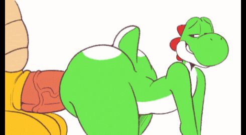 2boys all_fours animated anthro anthro_on_anthro anthro_only anthro_penetrated anthro_penetrating anthro_penetrating_anthro big_ass big_penis bowser cock doggy_style femboy goofyahhyoshi huge_ass huge_cock komdog komponi male male/male male_focus male_only male_penetrated male_penetrating mario_(series) nintendo penis sketch stomach_bulge white_background yoshi