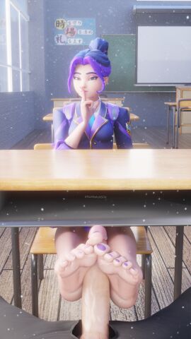 3d 3d_(artwork) 3d_background 3d_model 3d_render 8k classroom cock dick feet feet_focus feet_on_penis feet_together feet_up foot_fetish foot_focus foot_worship footjob footjob_under_table hi_res highres juno_(overwatch) kazworksnsfw overwatch overwatch_2 penis school school_uniform schoolgirl soles teo_minh toes toes_scrunch