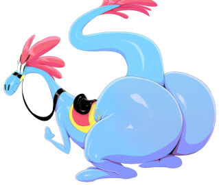 alien ass big_ass blue_body blue_skin clenched_fist clenched_hand disney disney_channel disney_xd fat_ass female looking_back mohawk red_hair sunibee sylvia_(wander_over_yonder) tagme tail wander_over_yonder