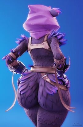 3d 3d_(artwork) anthro ass ass_focus female fortnite fortnite:_battle_royale furry geodat64 raven_team_leader tagme