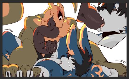 000atanerriaper000 1_eye animal_genitalia animal_penis anthro blue_body blue_fur bodily_fluids dark_hair duo ear_piercing ear_ring equine_genitalia equine_penis eye_contact fur gemini_the_sergal genitals looking_at_another male male/male open_mouth oral penis penis_in_mouth piercing pinned pinned_arms pinned_to_ground ring_piercing sweat sweatdrop tongue white_body white_fur