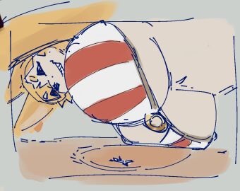 1boy 1girls attakoii bikini bikini_top blonde-haired_female blonde_female blonde_hair cat_ears cat_girl catgirl commission doodle female female_focus female_only giant_female giant_woman giantess light-skinned_female light_skin male smug smug_face smug_grin solo solo_female solo_focus