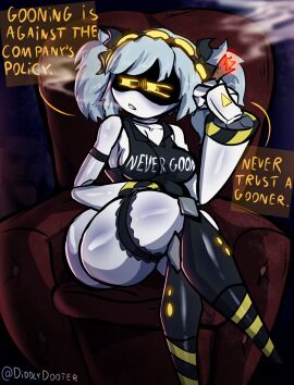 alternate_costume breasts diddlydooter1 dinkdiddly female female_only garter_belt j_(murder_drones) large_breasts murder_drones smoking wide_hips