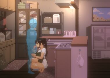 1boy 1girls 2025 720p anus black_hair blue_eyes breasts cum cumdrip cumdrip_down_legs curvy dieselmine female game_cg honoka_kaion huge_breasts introvert male moaning one_eye_closed original penis pink_penis_tip pixel_art ponytail projectile_cum semen sex shy sperm summer sun sunlight testicles vanilla visual_novel