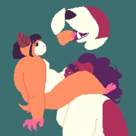 1:1 animal_genitalia animated anthro canid canine canis close-up cricetid domestic_dog duo fellatio female furry futanari genitals hamster humanoid intersex mammal molosser mountain_dog oral penile penis rodent saint_bernard sex sheath sheath_play short_playtime urfavvpuppy