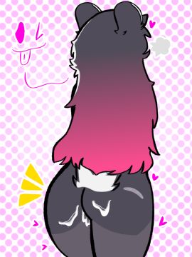 ass ass_focus cum cum_drip cum_in_ass cum_on_body dark_fur dark_hair female furry gradient_hair original original_character shiny_ass skunk skunk.mp4 skunk_(youtube) skunk_(youtuber) skunk_girl