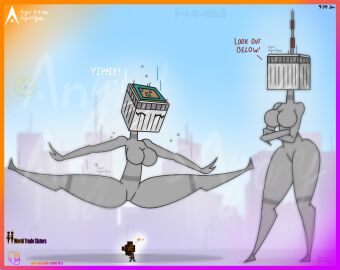 9/11 agonywelds angelsagony anthro ass breasts building buildings controversial controversy deki female male never_forget offensive sketch smaller_male taller_female tenna_(angelsagony) thick_ass thick_thighs thighs twin_towers wide_hips worldtradesisters